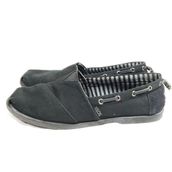 Bobs By Skechers Espadrilles Slip On Shoes Women's Size 10 Black Canvas - Picture 5 of 8